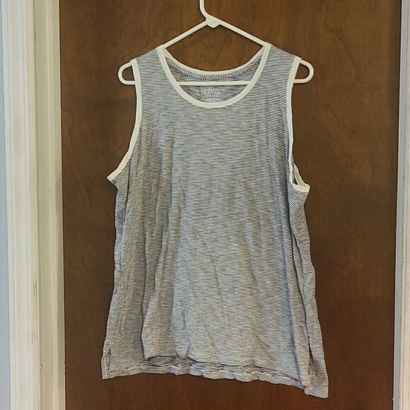 XXL Time And Tru Black Soot Stripe Sleeveless Tank Top - Picture 1 of 3